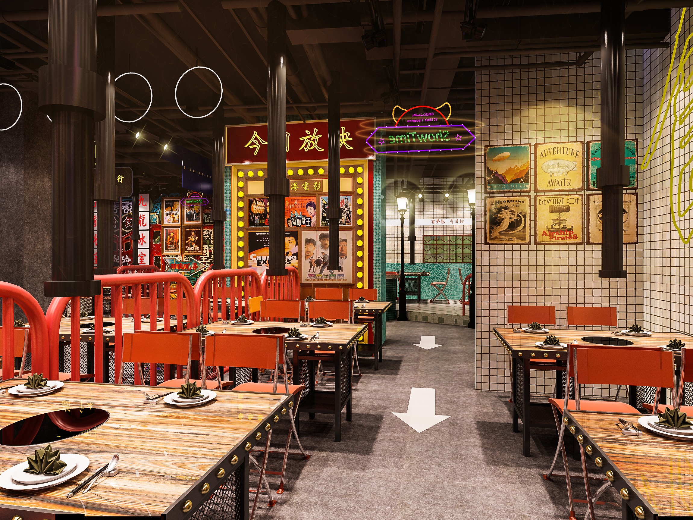 打造怀旧港风|杭州特色餐厅装修设计,重温港风餐厅装潢气质