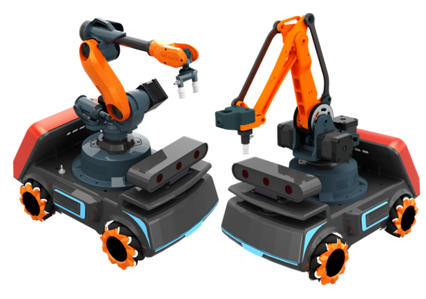 结合模块化机器人系列，可安装 MiRobot，E4以及传送带单元， 能够随意搭建各种微型产线移动载具平台；