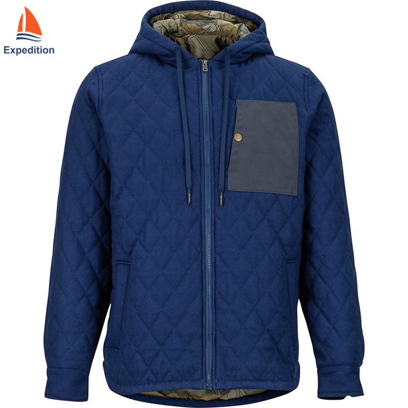 IJ-018-Insulated Jackets for men, not waterproof, quilting style, outshell+polyfill+lining, used for normal working, outing, climbing, camping,etc, in spring, autumn, winter.