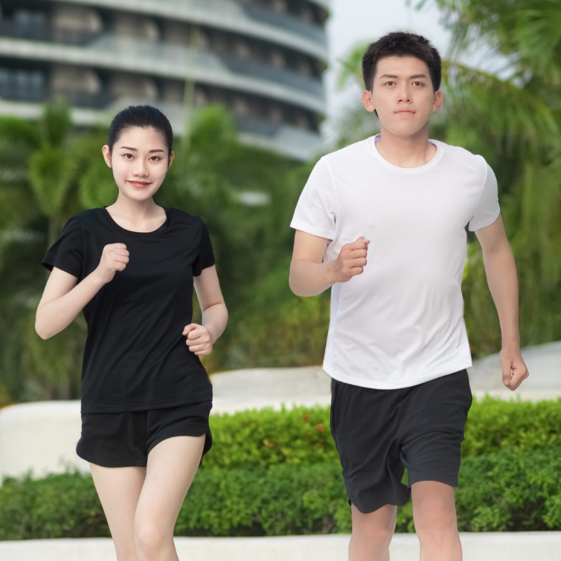 TS-001-Unisex T-shirt, knitted style, used for outing, normal working, doing exercise, jogging,etc in spring, autumn.