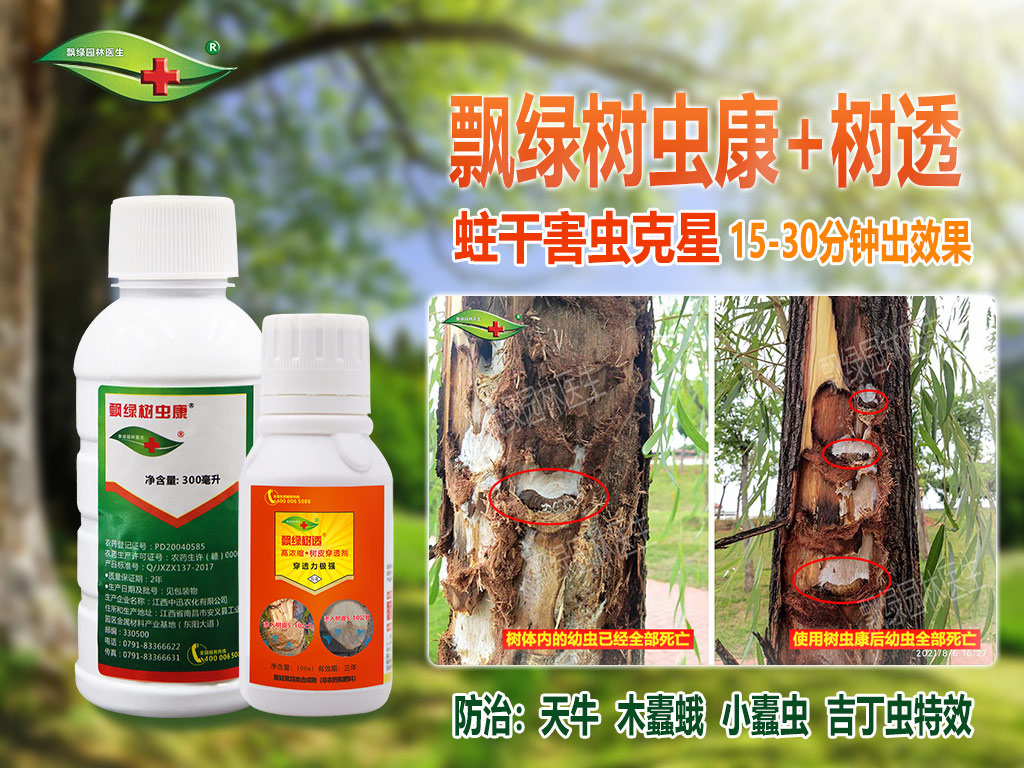 （压缩）蛀干害虫防治最好的药物树虫康+树透6