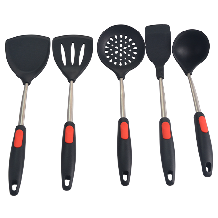 Silicone spatula kitchenware set for household non-stick pans, special cooking spatula, heat-resistant spatula, food-grade kitchen, non-embroidered rigid handle