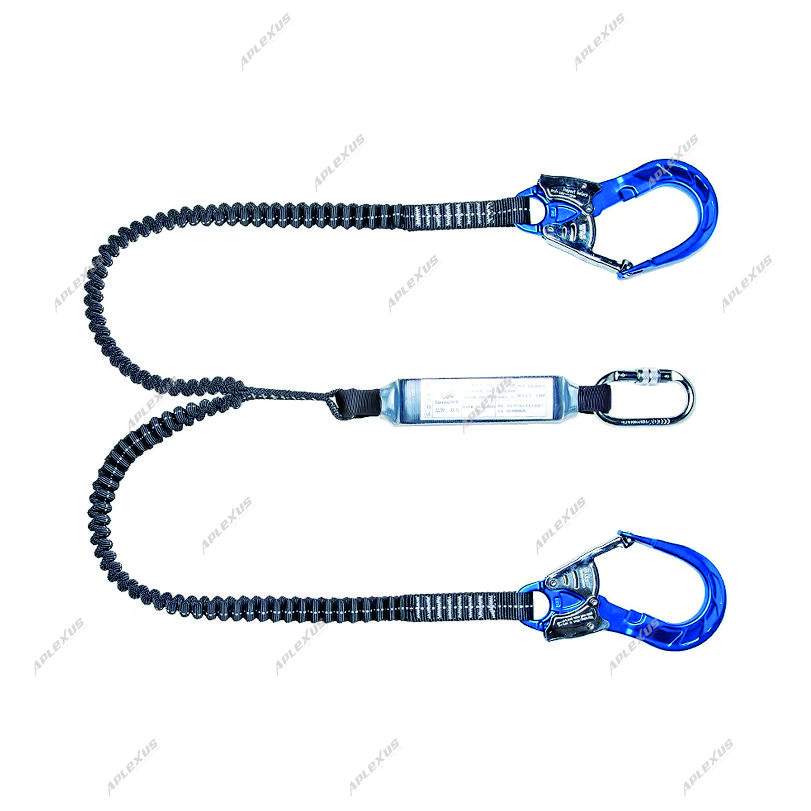 Twin-legged shock absorbing lanyard