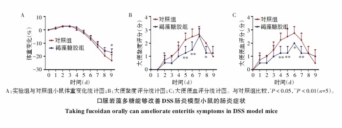 褐藻糖胶可以明显提高胃肠道的屏障功能4