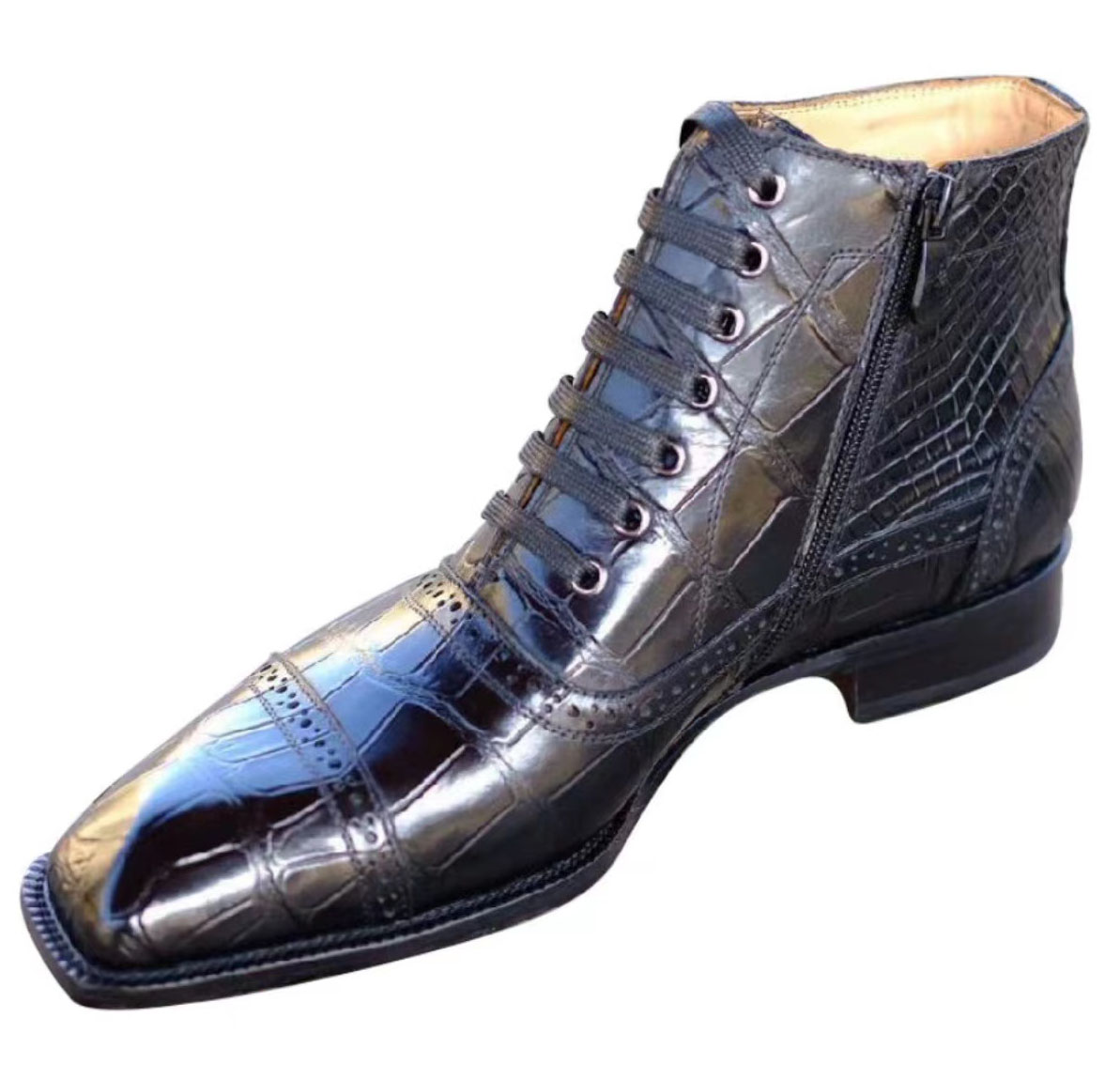 Customized high cut genuine leather boots