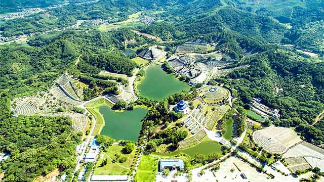 万安园区全景,风水龙脉 