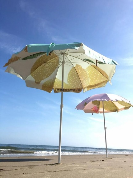 加工定制沙滩伞 海滩遮阳伞防雨防晒可印logo广告的沙滩阳伞订做厂家