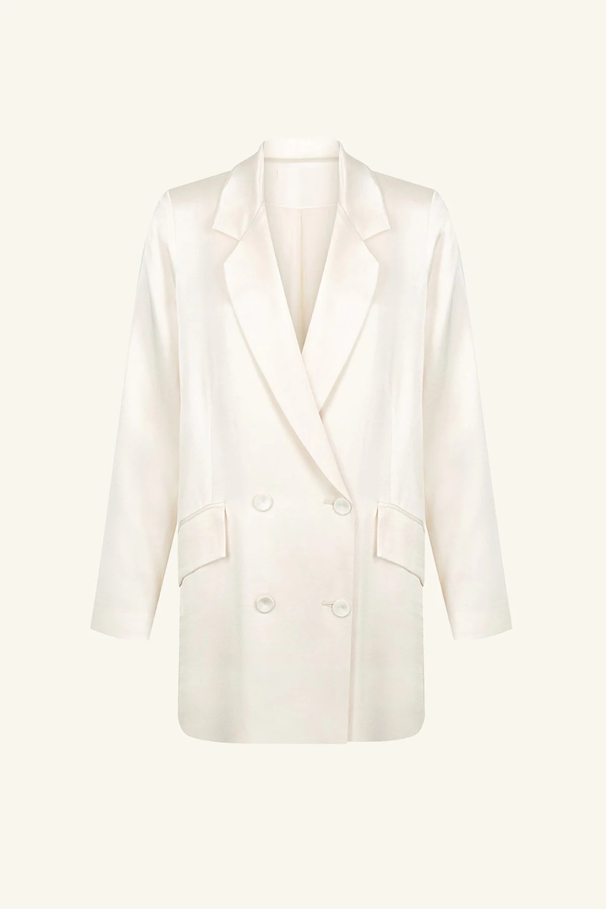 La Lune Double Breasted Blazer - Cream