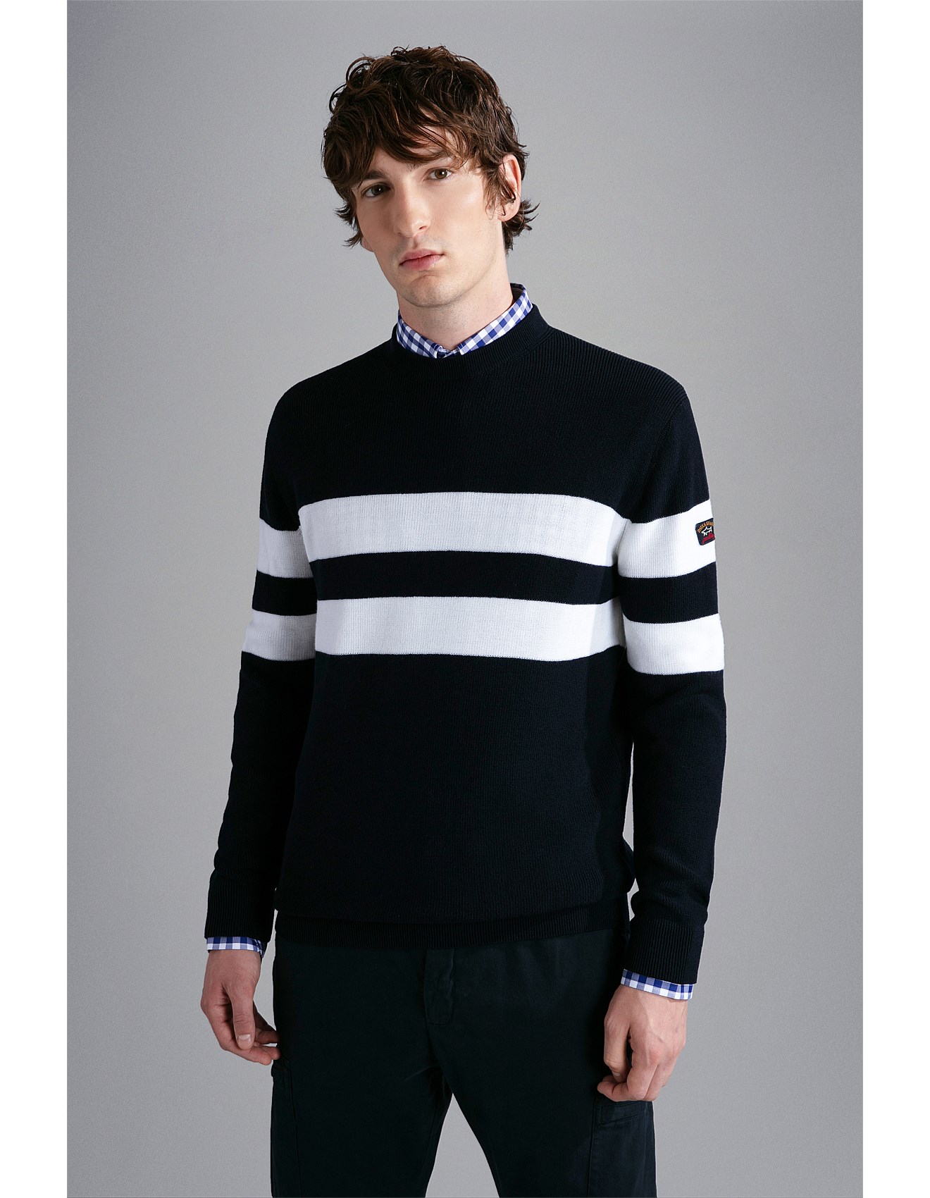 SOFT COOL TOUCH WOOL CREW NECK KNIT