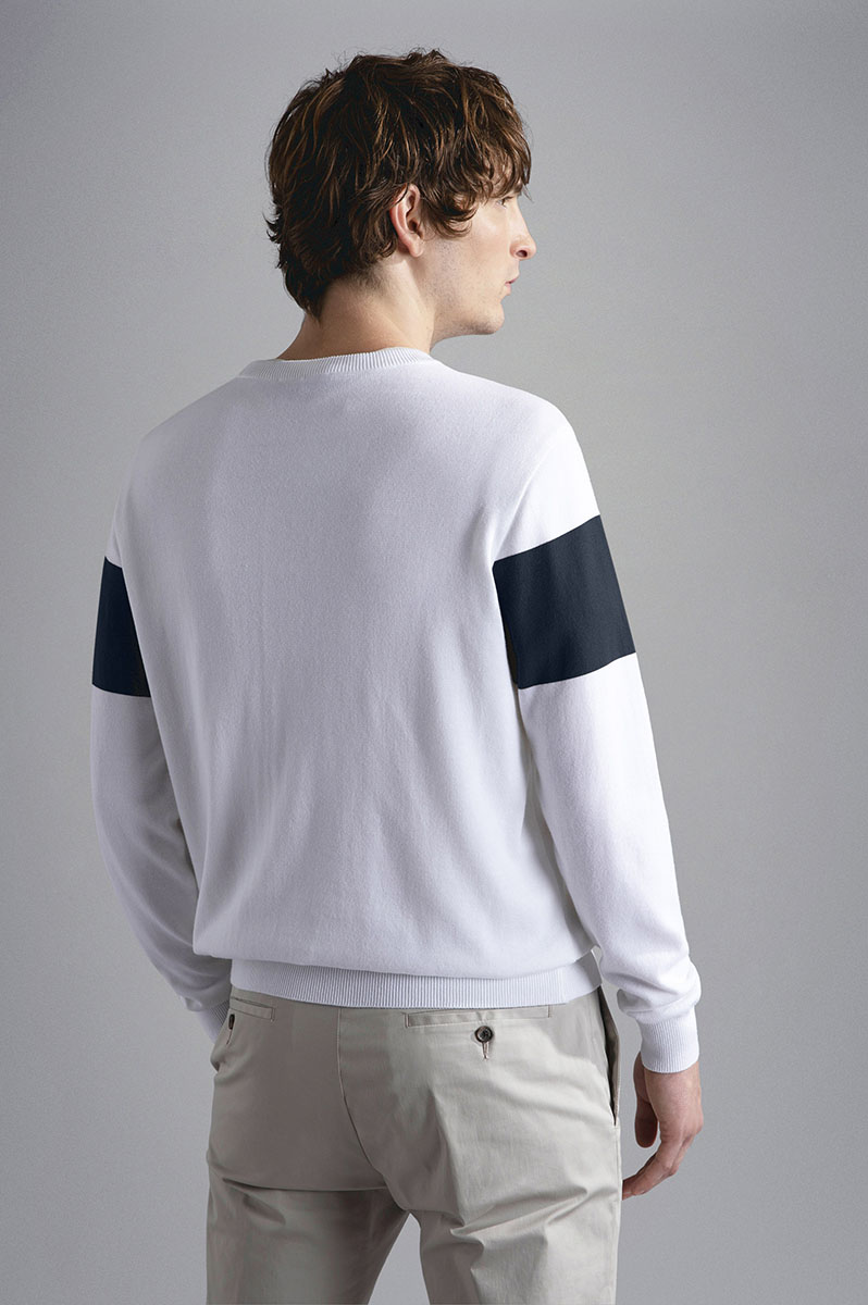 JUMPER IN TWO-TONE PIMA COTTON