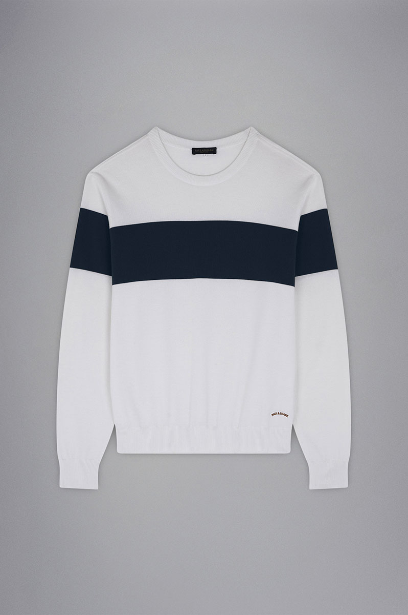 JUMPER IN TWO-TONE PIMA COTTON