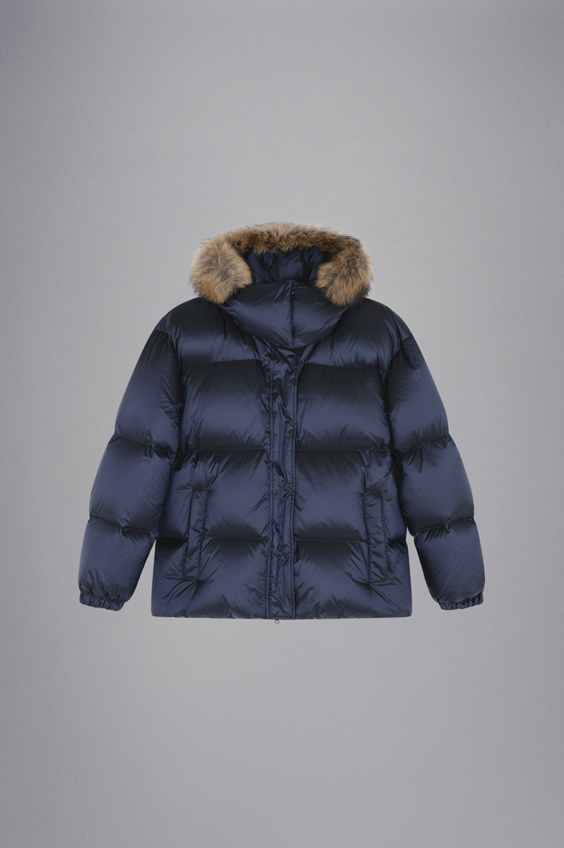 QUILTED JACKET WITH DETACHABLE FUR