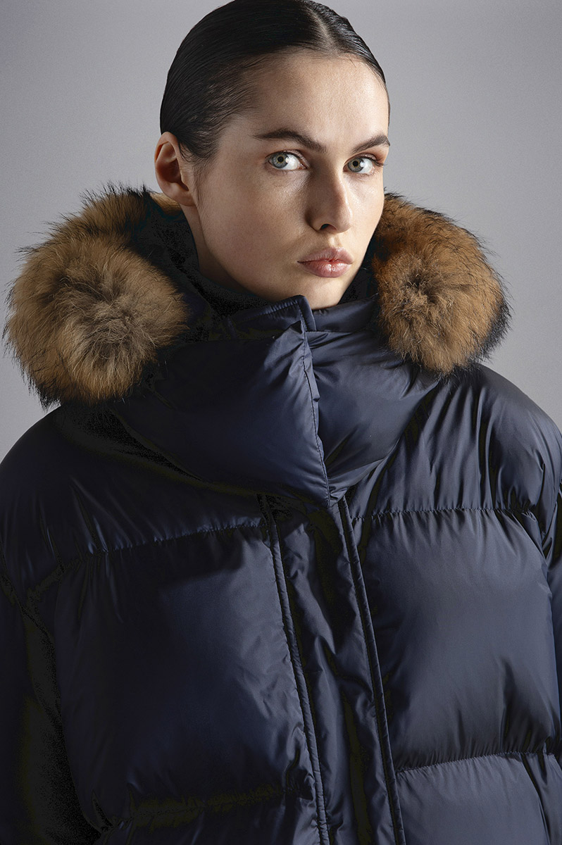 QUILTED JACKET WITH DETACHABLE FUR