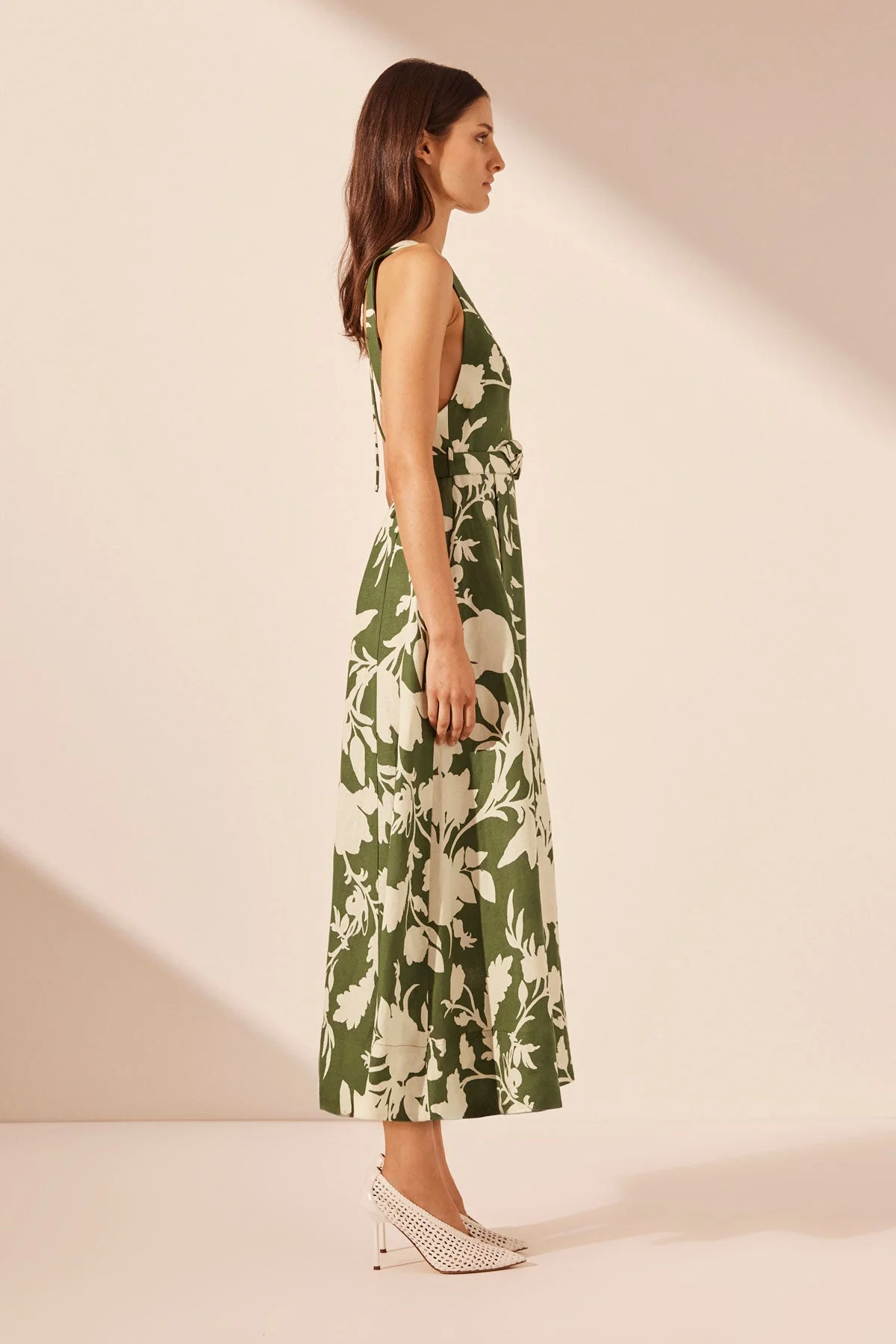 Renee Plunged Panelled Midi Dress