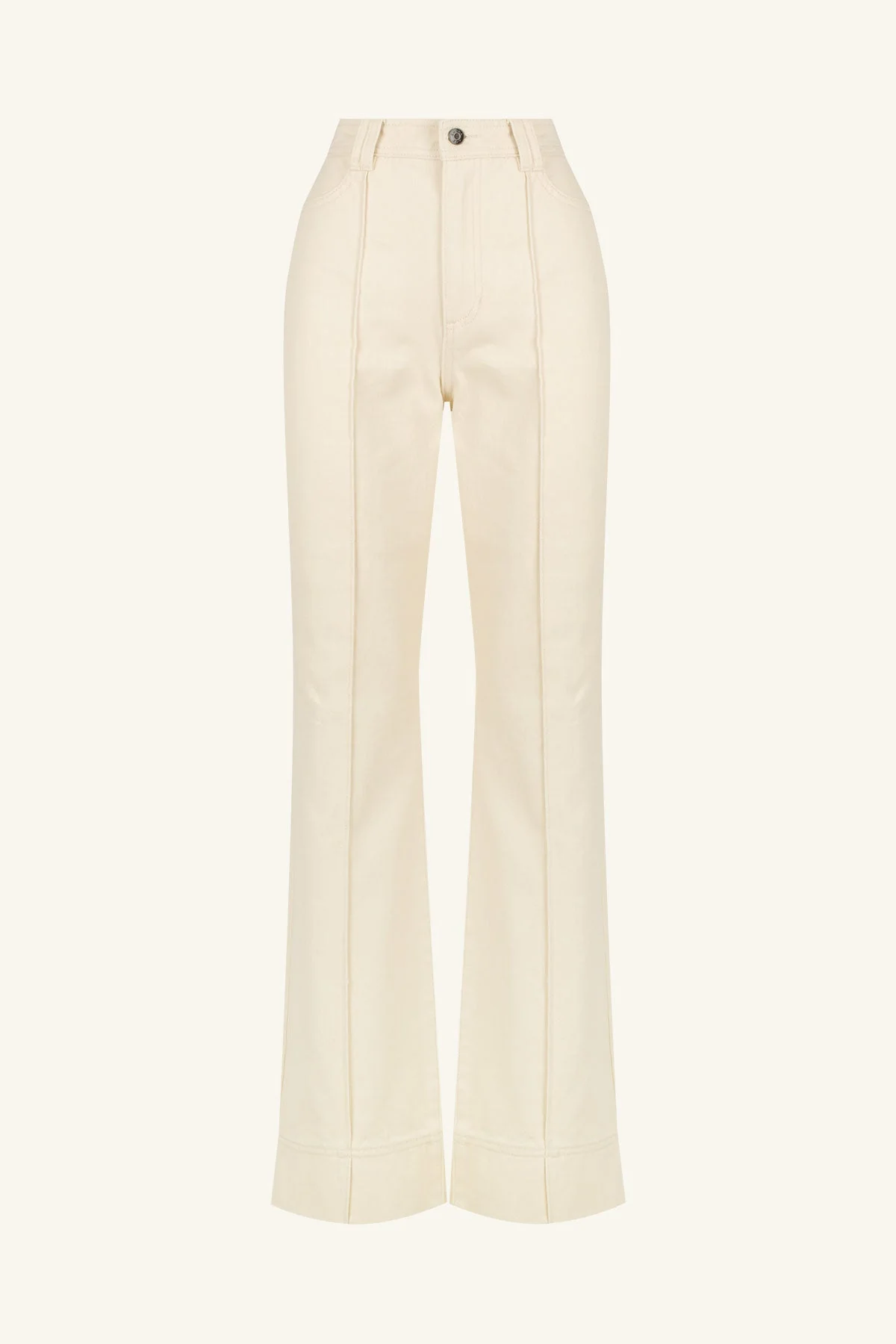 Sierra Pintuck Straight Leg Jean - Cream