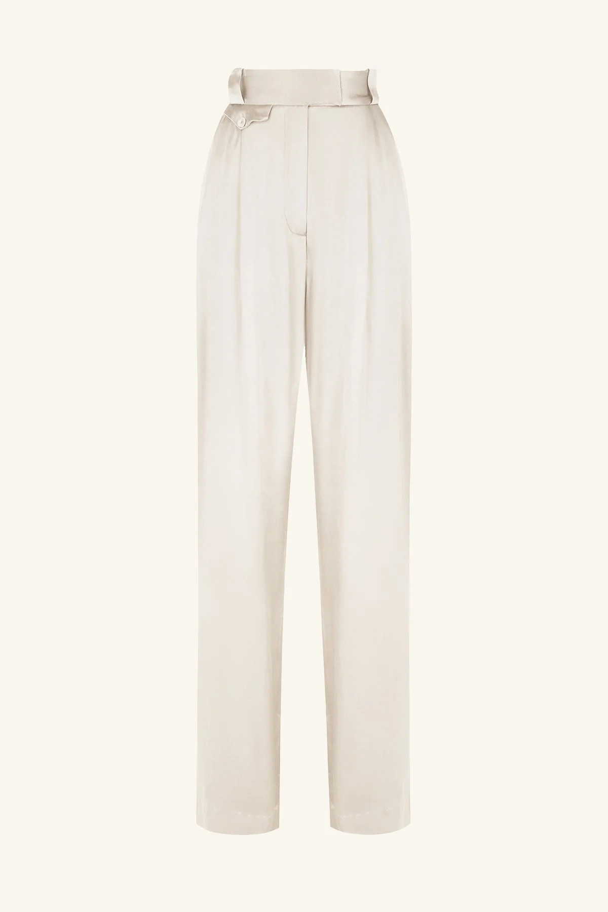 La Lune High Waisted Tailored Pant - Cream