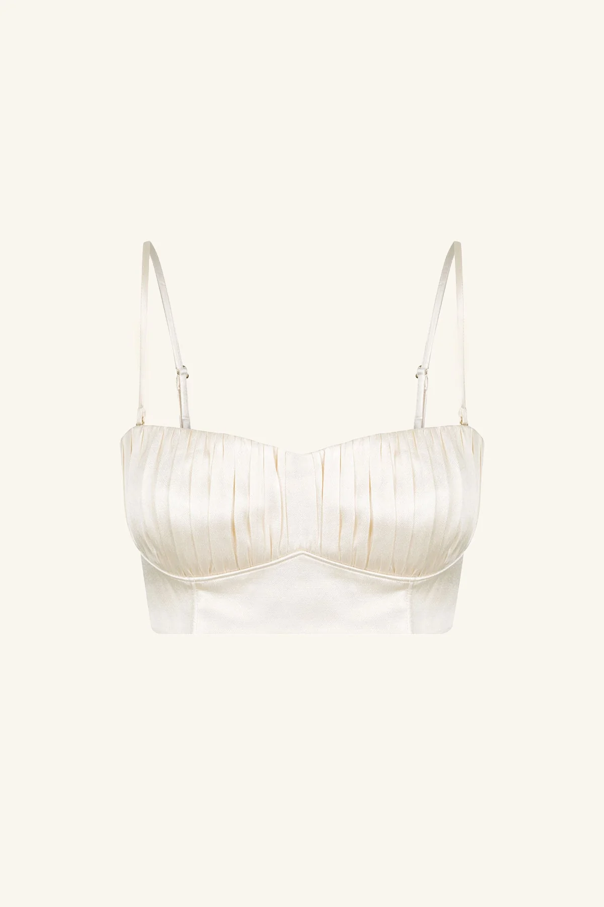 La Lune Corded Ruched Bralette - Cream