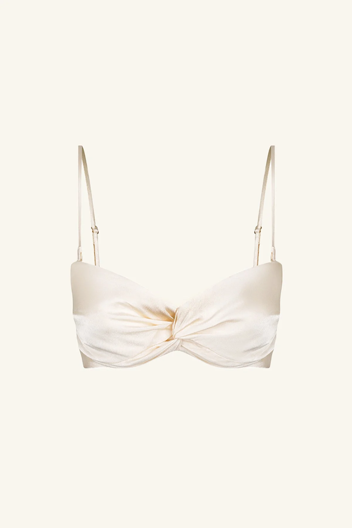 La Lune Twist Front Bra Top - Cream