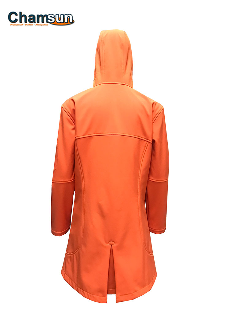 ZS-WSF18002-Women orange hot sale long softshell jacket