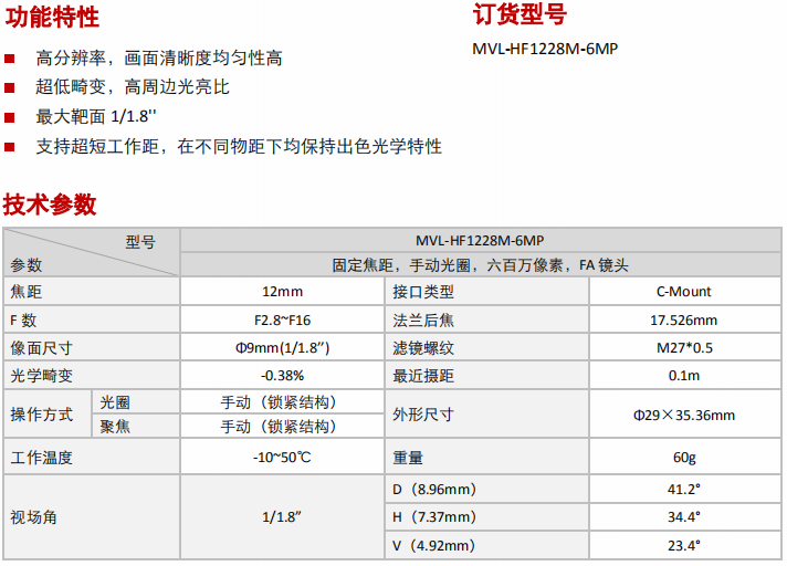 HF1228M-6MP参数