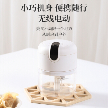 Mashed garlic artifact electric mashed garlic meat grinder small mashed garlic machine automatic garlic shredder household garlic shredder cooking machine small kitchen white + 250ml large capacity + 