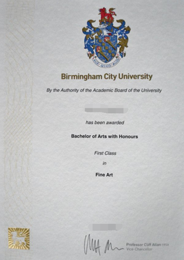 英国伯明翰城市大学文凭样本图片购买