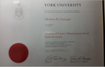 加拿大约克大学毕业证样本图片购买