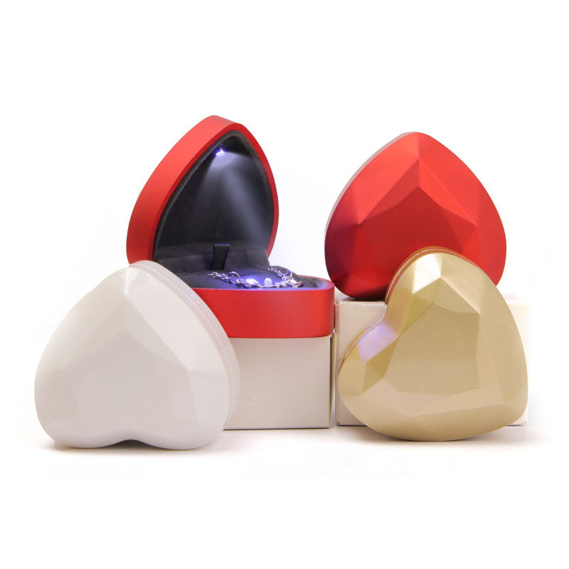 Heart Shape LED Light Jewelry Box (model: JB-10)