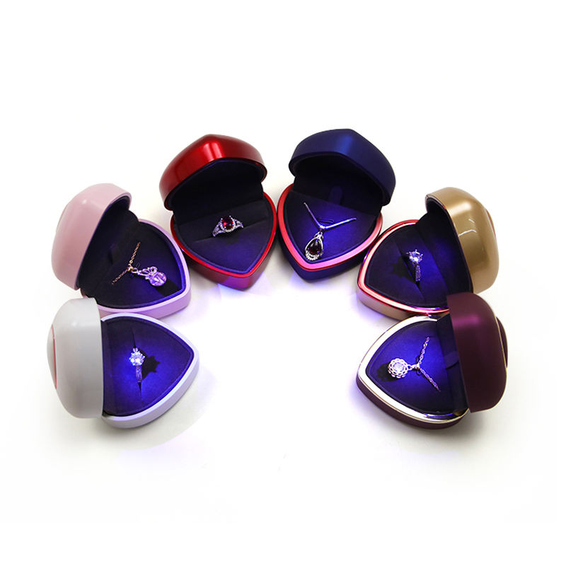 Heart Shape LED Light Jewelry Box (model: JB-10)