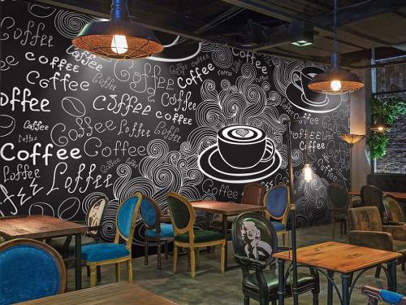 素材-咖啡馆手绘墙7