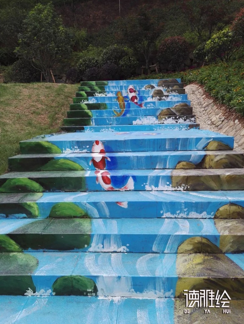 台阶手绘-3D河流