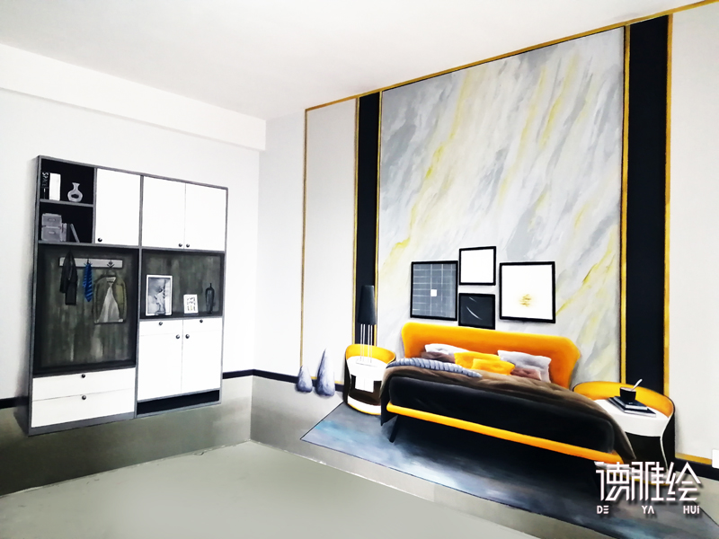 现代轻奢风格3D样板间彩绘之卧室手绘教程6