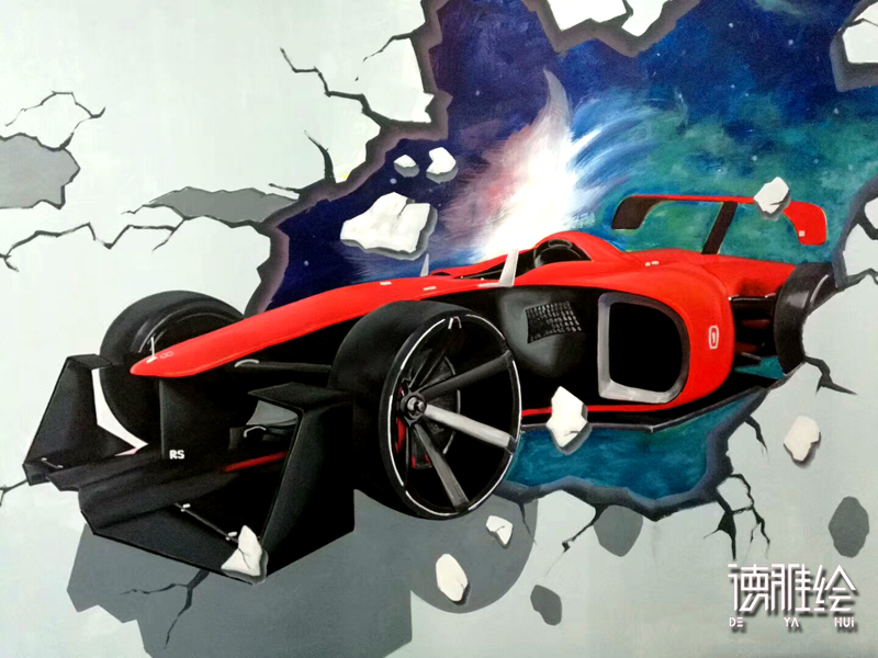 3D立体画-超逼真的F1赛车手绘2
