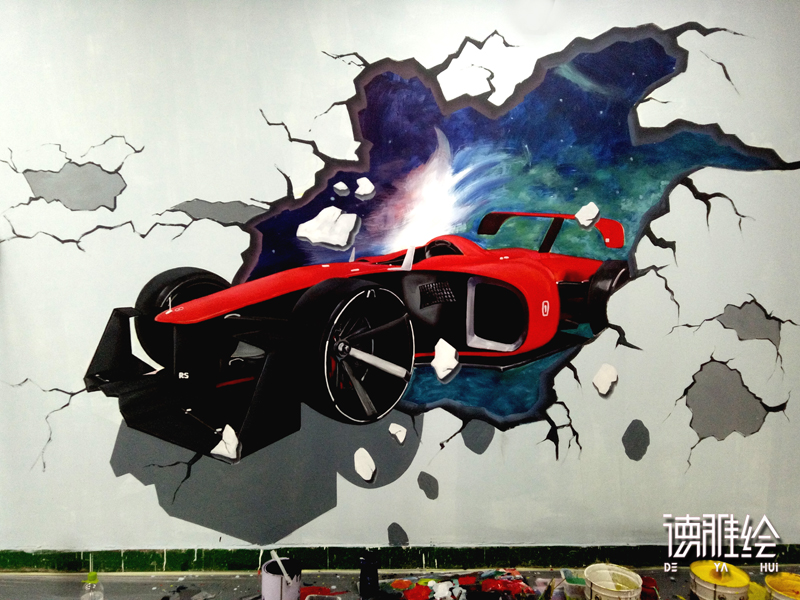 3D立体画-超逼真的F1赛车手绘3