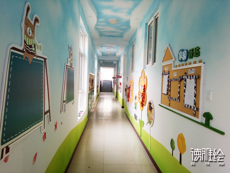幼儿园墙体彩绘-青岛九水幼儿园彩绘6
