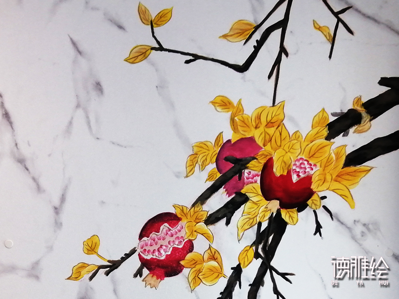 家装彩绘-青岛蔷薇公馆手绘背景墙