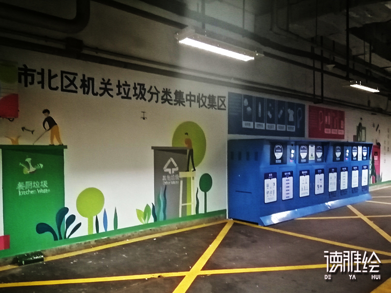垃圾分类墙绘-青岛市北区垃圾分类集中区墙绘2