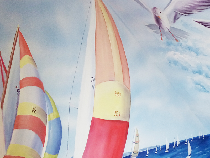 校园室内彩绘 | 乘风破浪，杨帆起航 | 青岛太平路小学彩绘