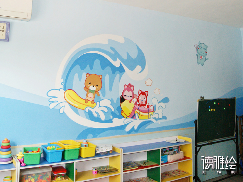 ▲幼儿园教室墙绘-青岛佳佳幼儿园彩绘3