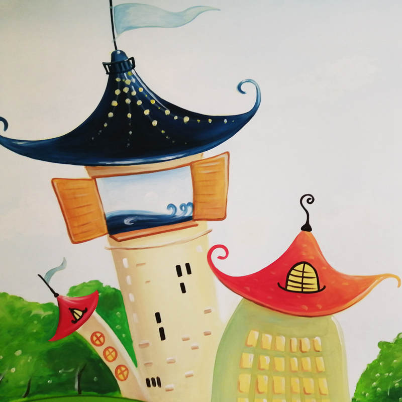 幼儿园室内彩绘 |给孩子一个童画般的童年 | 青岛远洋风景幼儿园室内彩绘