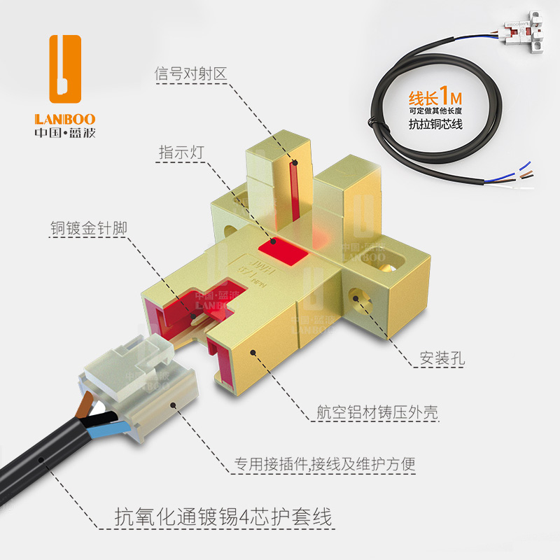 LBS1（U型 槽型锌合金光电开关 计数限位传感器 防震防摔抗电磁干扰）