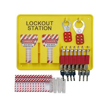 7-Padlock Lockout Board Station