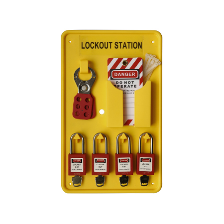 4-Padlock Lockout Board Station