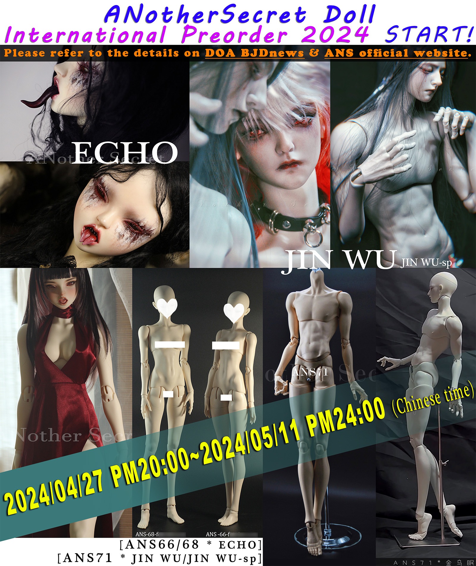 ★ANotherSecret★DOA / IG:ANS Doll International Preorder 2024 START! Limted on sell