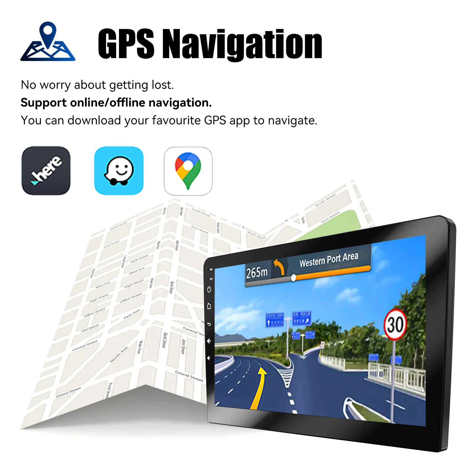 Car Radio Carplay Android Auto 10  Inch 4G 64G Universal Multimedia Player DSP AM RDS AHD GPS WIFI Autoradio