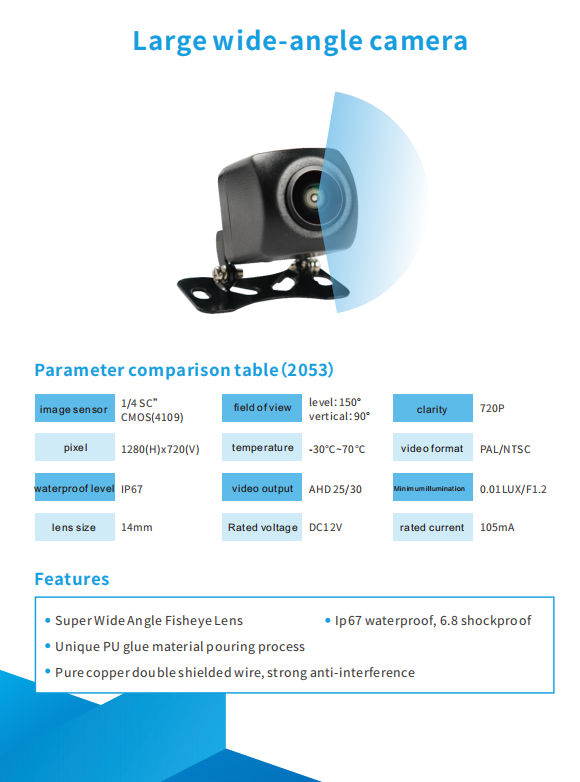 Large wide-angle camera