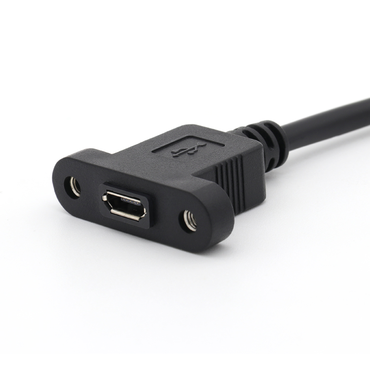 USB2.0 Micro USB panel mount type to type C cable