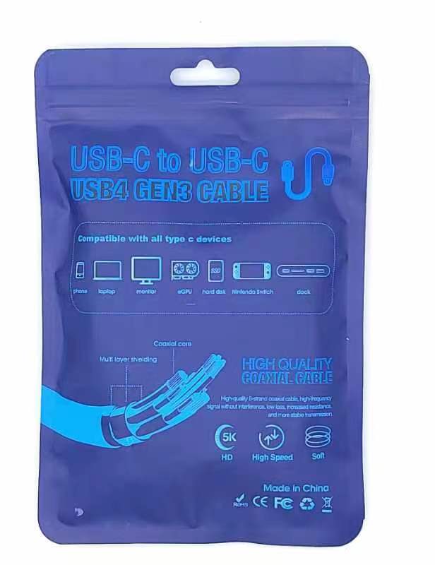 USB 4 Cable Supports 40 Gbps Data Transfer 100W Charging C to C Cable