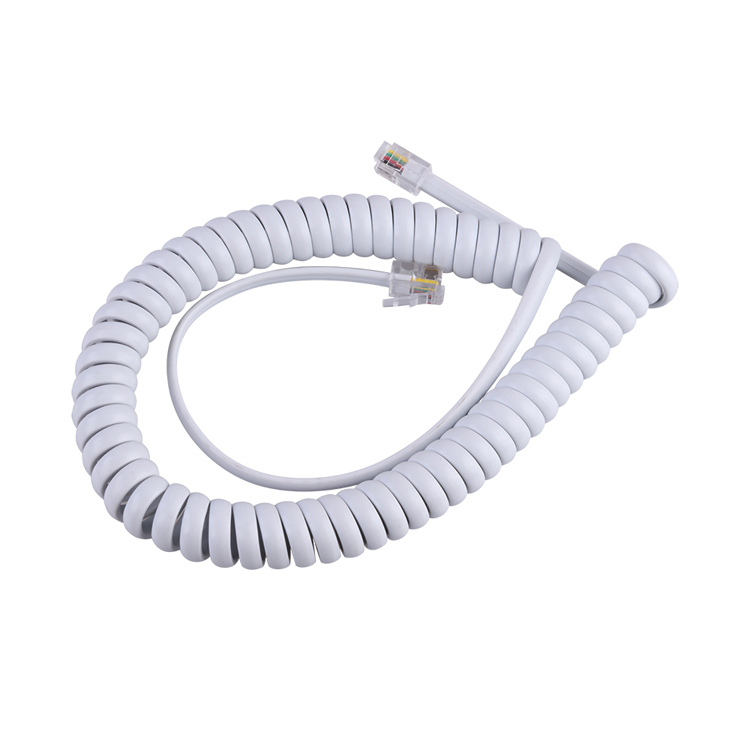 RJ11 4P4C to RJ11 4P4C spiraled telephone cable