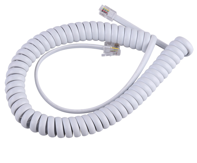 RJ11 4P4C to RJ11 4P4C spiraled telephone cable